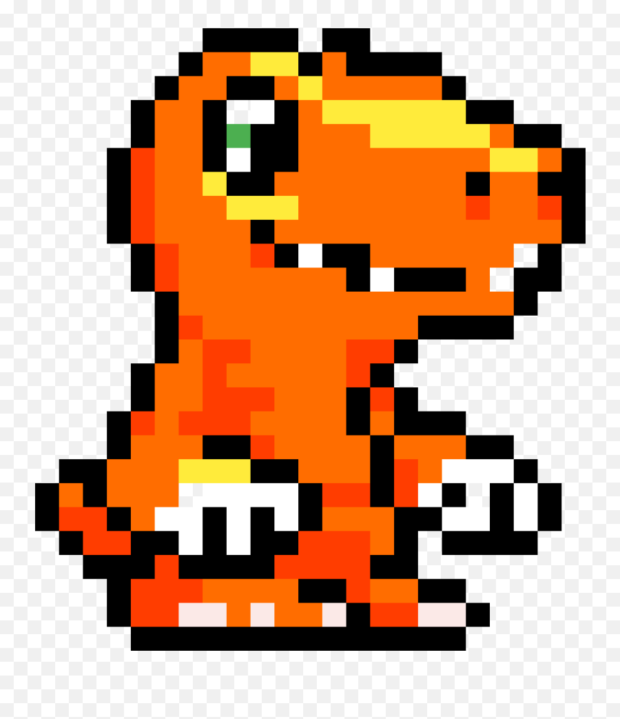 Agumon - Digimon Pixel Art Emoji,Pixel Art Png