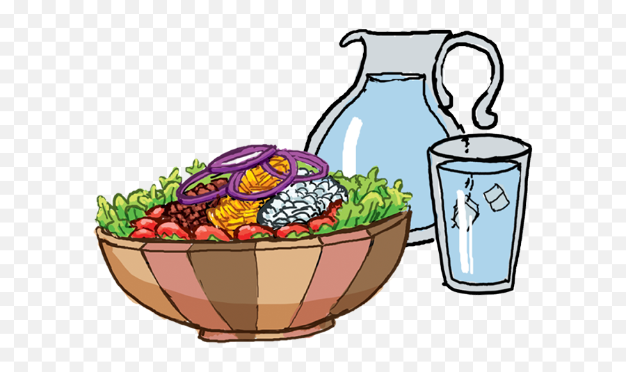 Salad And Water Clipart - Full Size Clipart 2984269 Jug Emoji,Salad Clipart