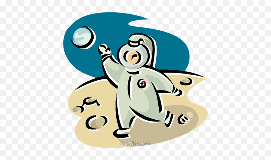 Astronaut Walking On The Moon Royalty Free Vector Clip Art Emoji,Free Moon Clipart