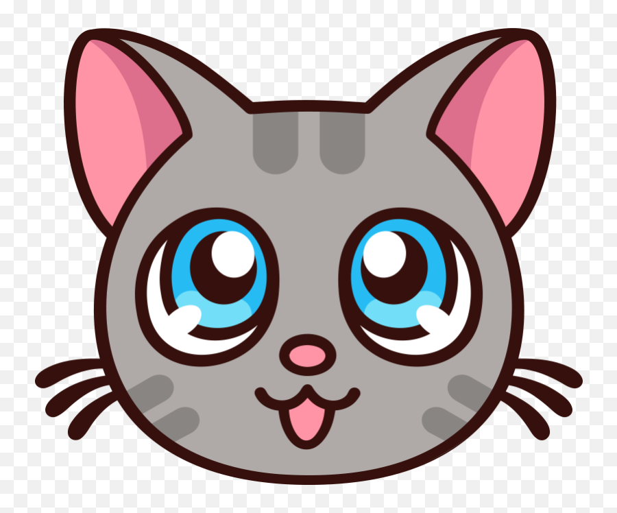 Anime Cute Cat Cartoon Wall Decal Emoji,Anime Cat Ears Png