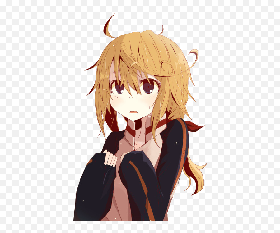 33 - Blonde Anime Girl Transparent Emoji,Anime Girl Transparent