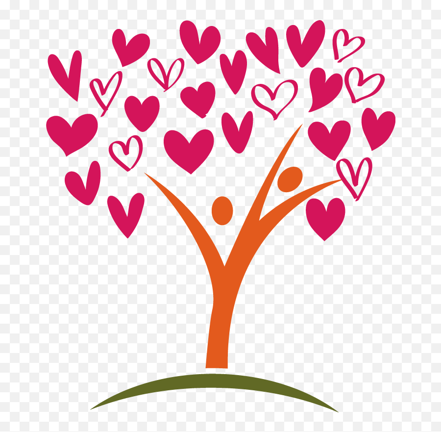 Tree Of Life Pink Hearts Tree Wall Sticker - Tenstickers Emoji,Heart Tree Clipart