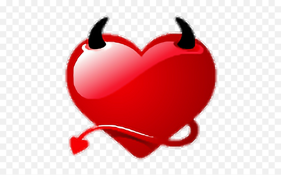 Heart - Devil In Love Heart Emoji,Devil Emoji Transparent
