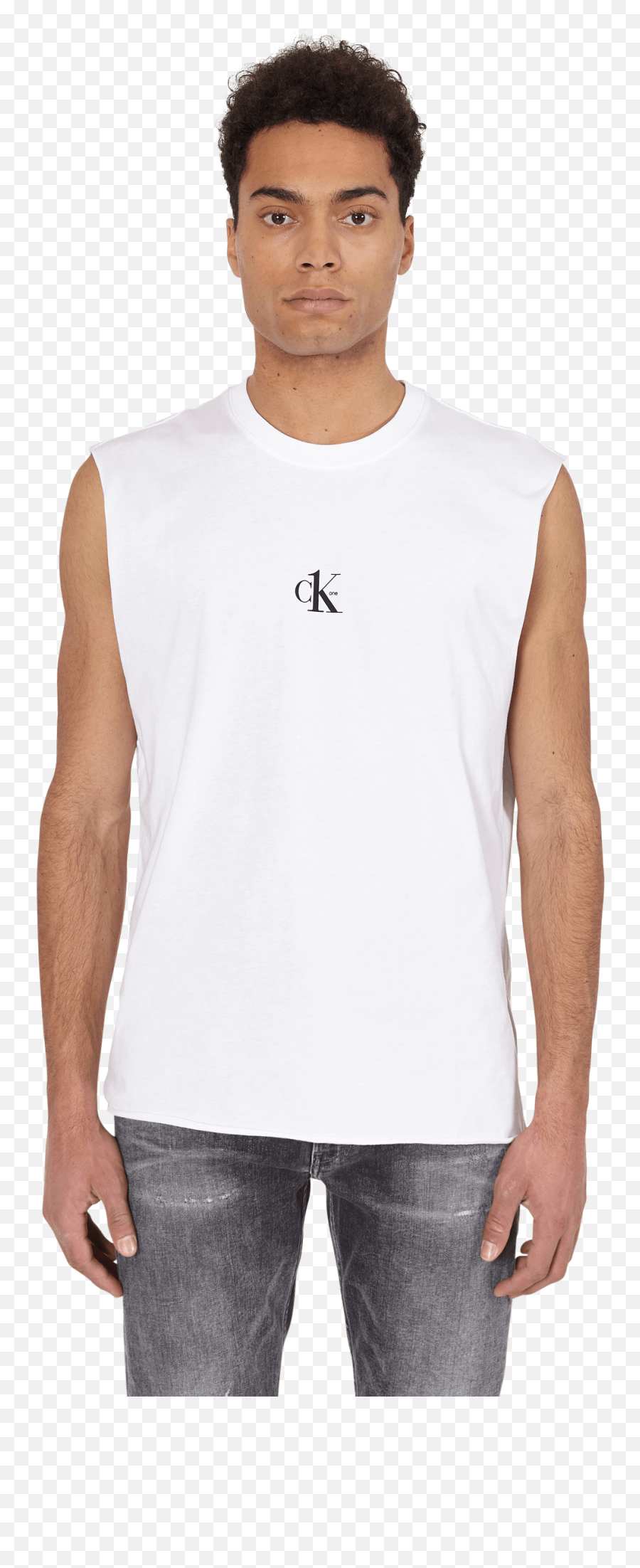 White Calvin Klein Top - Calvin Klein Mens Tank Top Ck Emoji,Ck Logo
