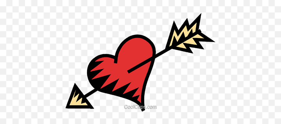 Heart With An Arrow Through It Royalty Free Vector Clip Art Emoji,Arrow Heart Clipart