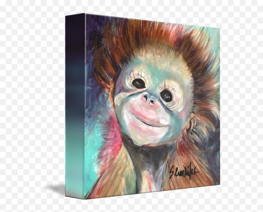 Baby Monkey By Sally Cronkright Emoji,Baby Monkey Png