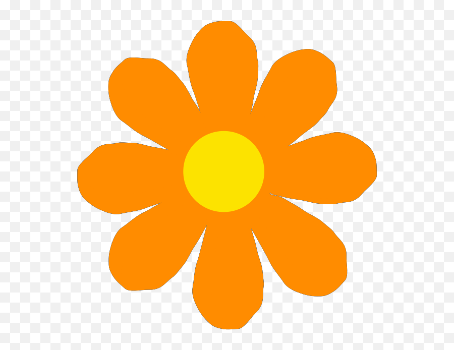 Flower Clipart Name - Cute Orange Flower Clipart Png Flower Clip Art Colors Emoji,Flower Clipart