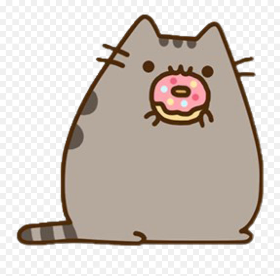 Pusheen Kitty Donut Ftestickers Png Pusheen Doughnut - Pusheen Png Emoji,Donut Png