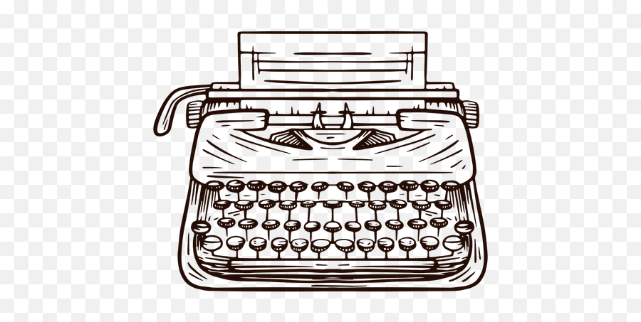 Typewriter Hand Drawn Typewriter - Transparent Png U0026 Svg Typewriter Transparent Emoji,Typewriter Clipart