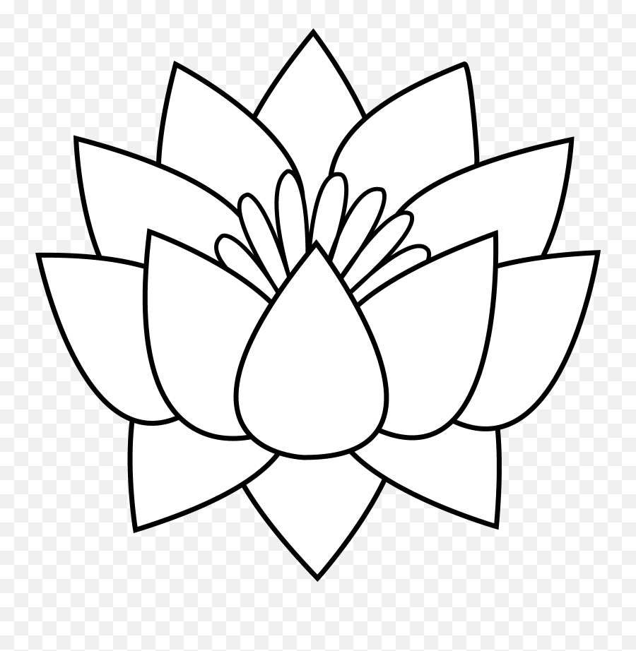 Library Of Lotus Flower Picture Royalty Free Stock Black - Drawing Art Pictures Of Flowers Emoji,Flower Clipart Black And White