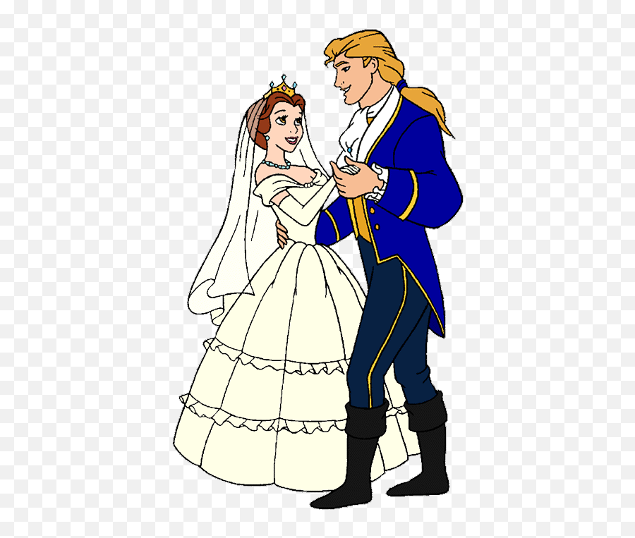 Disney Weddings Clip Art 2 - Disney Princess And Prince Belle And Adam Emoji,Weddings Clipart Free