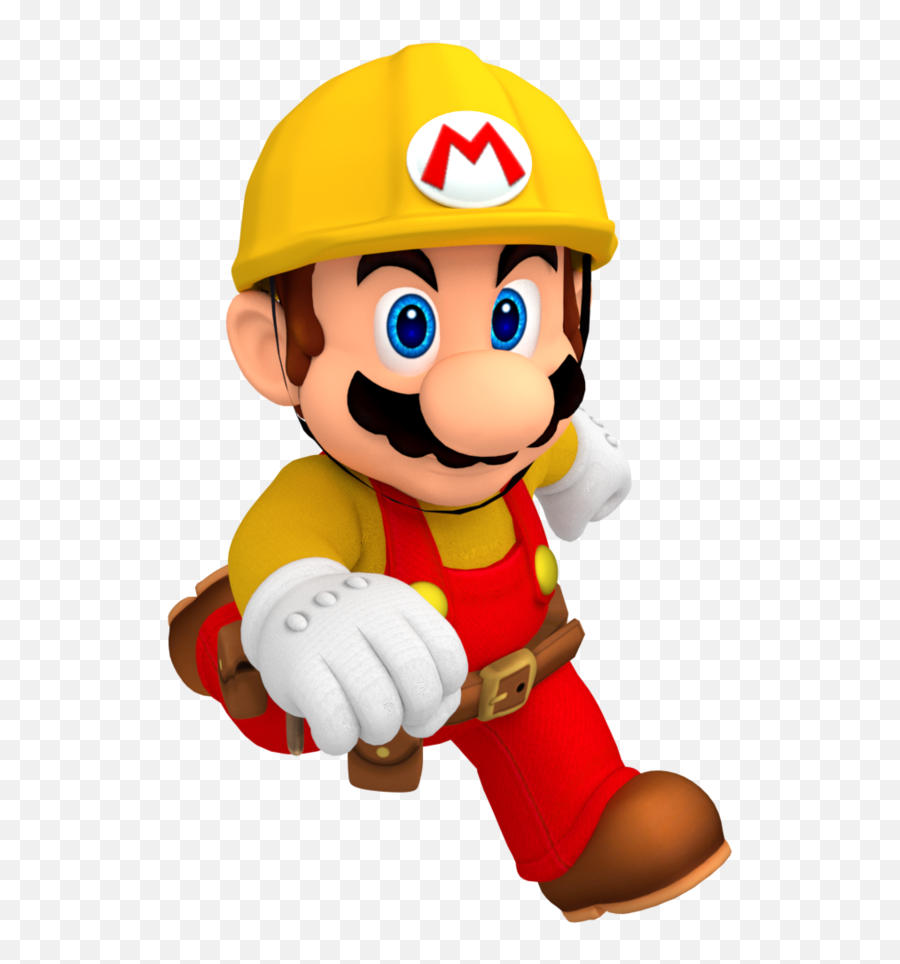 Builder Mario Render Super Mario Maker - Super Mario Maker Transparent Background Emoji,Super Mario Maker Png