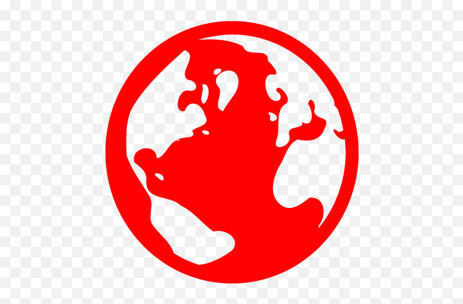 Red Globe 4 Icon - Globe Icon Red Transparent Emoji,World Icon Png