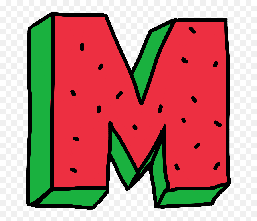 M - Watermelon Letter M Clipart Emoji,M Clipart