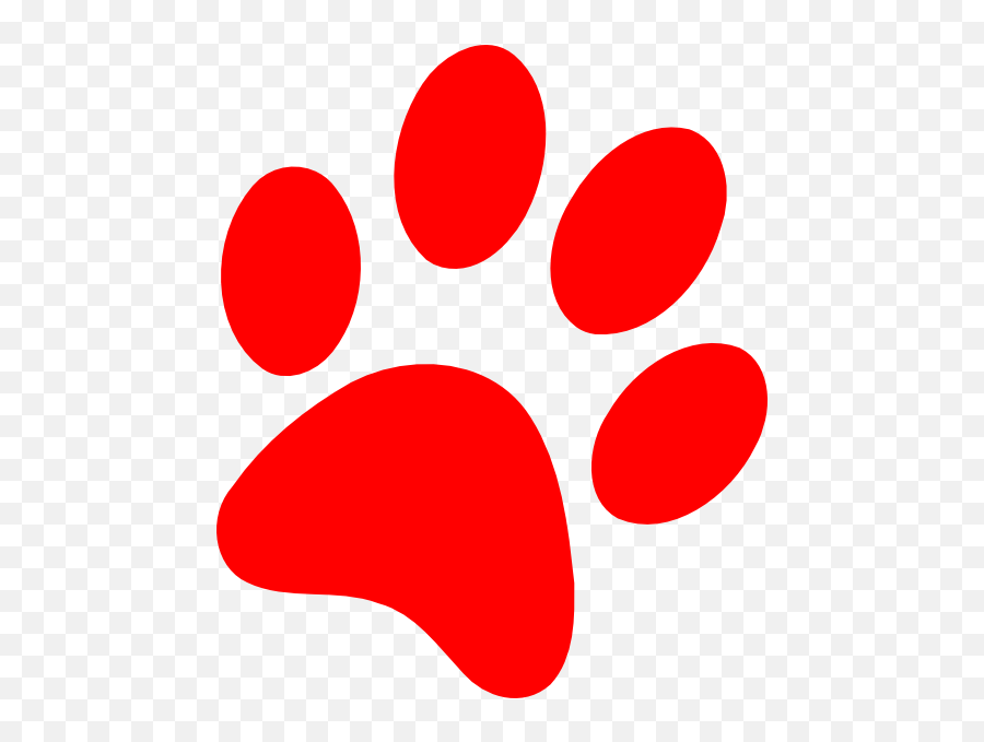 Transparent Background Tiger Paw Print - Red Dog Paw Clipart Emoji,Paw Print Clipart