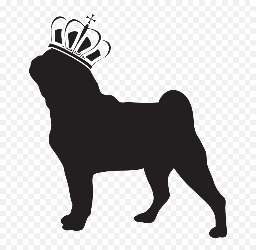 Pug Dog Breed Non - Sporting Group Toy Dog Clip Art Pug Pug Silhouette Png Emoji,Dog Face Clipart Black And White