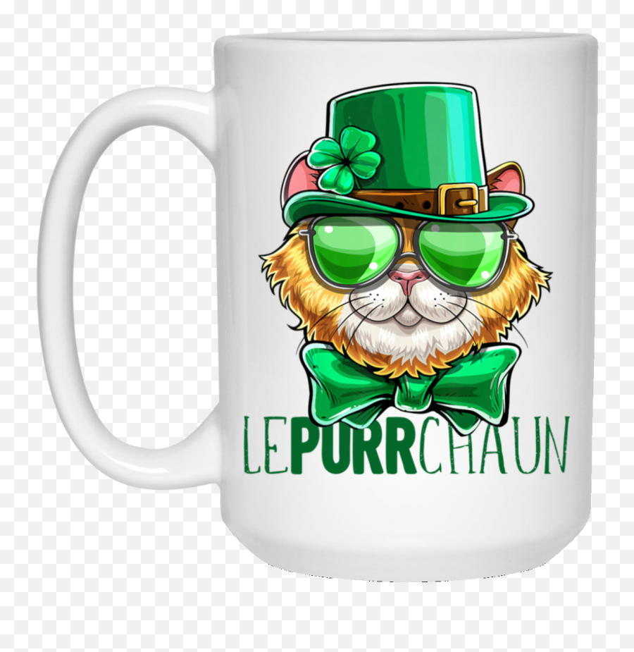 Lepurrchaun St Patricku0027s Day Cat Leprechaun Shamrock Gift Emoji,Leprechaun Hat Png