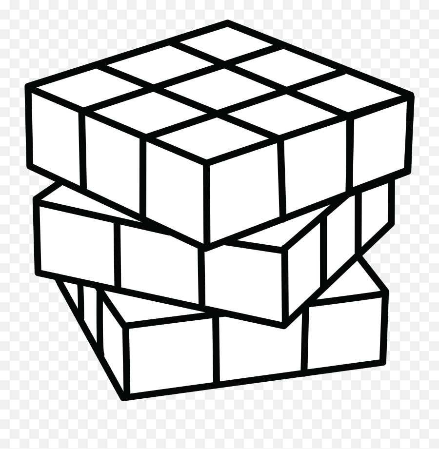 Download Cube Clipart Coloring Page - Rubix Cube Coloring Page Emoji,Cube Clipart