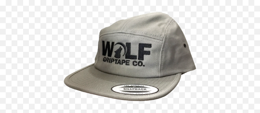Wolf Grey 5 Panel Hat Black Embroidery - For Baseball Emoji,Embroidery Logo