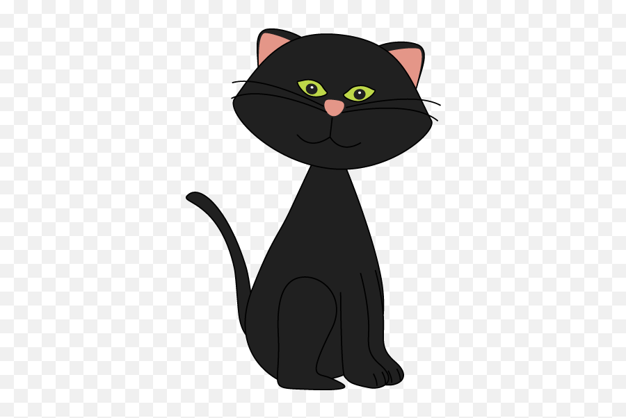 Skinny Black Cat Clip Art - Cute Black Cat Clipart Png Emoji,Cat Clipart