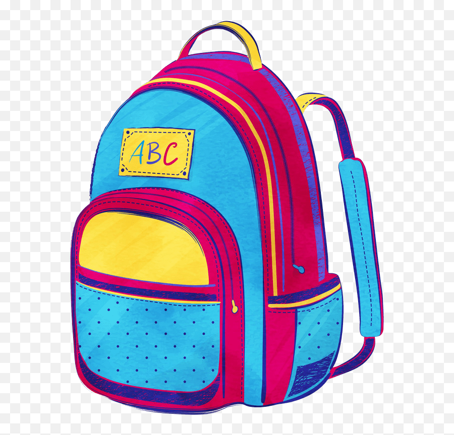 Hand Drawn Children School Bag Png - Girly Emoji,Bag Png