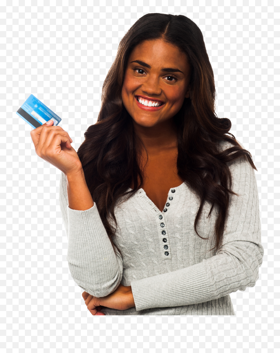 Women Holding Credit Card Png Image Emoji,Credit Card Png