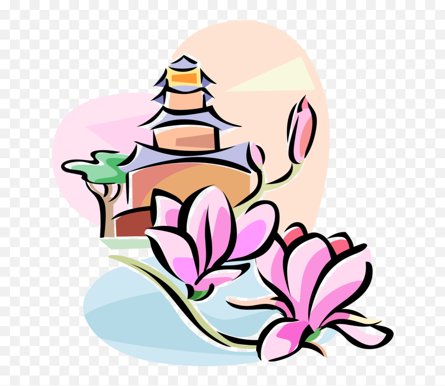 Vector Illustration Of Chinese Yulan Magnolia Flower Emoji,Magnolia Clipart