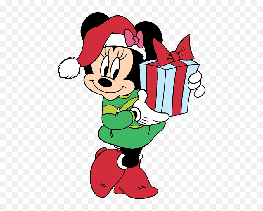 Mickey Mouse Christmas Clip Art Disney Characters - Christmas Minnie Mouse Clipart Emoji,Christmas Clipart