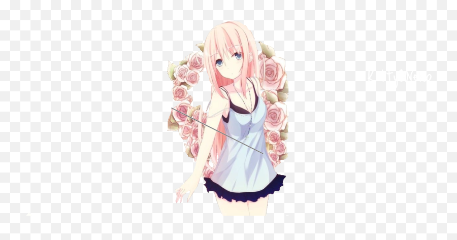 Anime Background Girl Posted - Anime Girl Rose Hair Emoji,Anime Girl Transparent