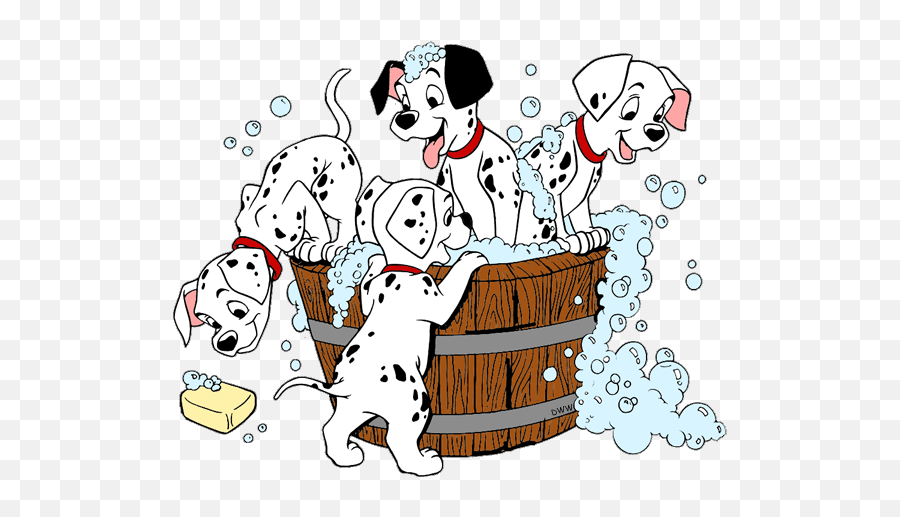 Dog Bath Time Clip Art Page 3 - Line17qqcom Dalmatian Grooming Emoji,Bath Clipart