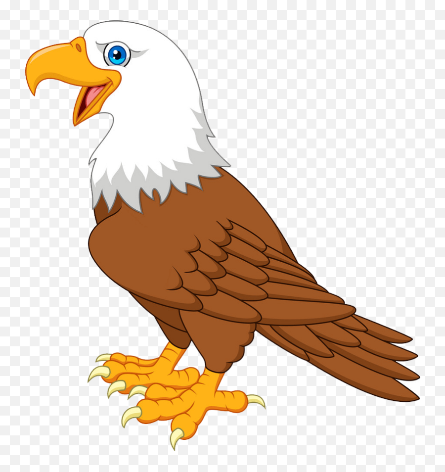 Cartoon Bald Eagle Clipart Transparent - Cartoon Eagle Png Standing Emoji,Eagle Clipart
