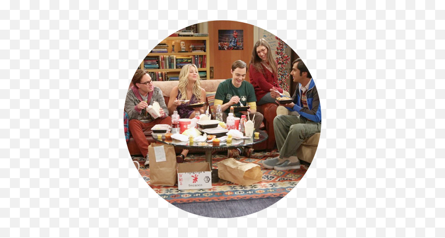 Meals Inspired By Big Bang Theory Monday Night Thai Takeout - Sheldon And His Friedns Emoji,Big Bang Theory Logo