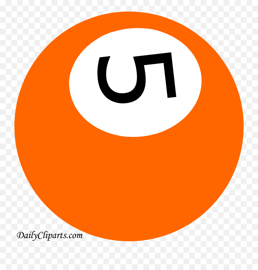5 Pool Ball Orange Color Clipart Icon - Clipart Pool Ball Emoji,Color Clipart
