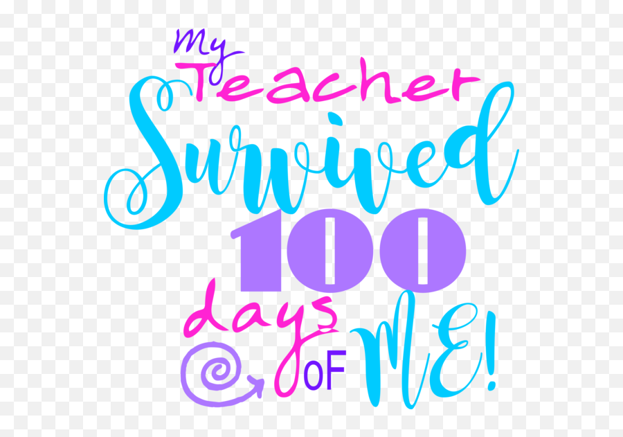 100 Days Of School - Calligraphy Transparent Cartoon Jingfm Dot Emoji,100th Day Of School Clipart