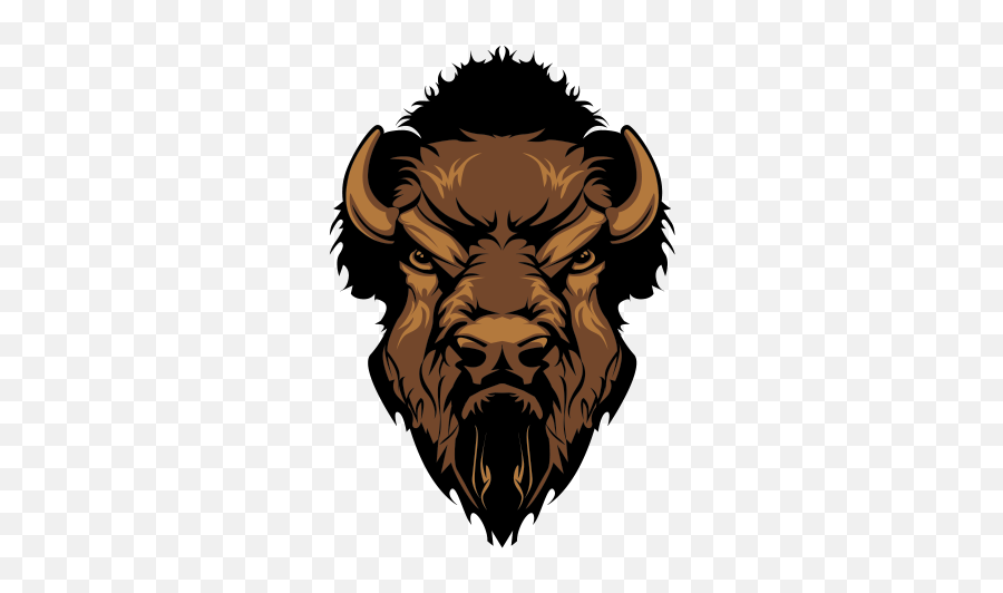 Printed Vinyl Angry Bison Stickers Factory - Buffalo Head Clipart Emoji,Bison Png