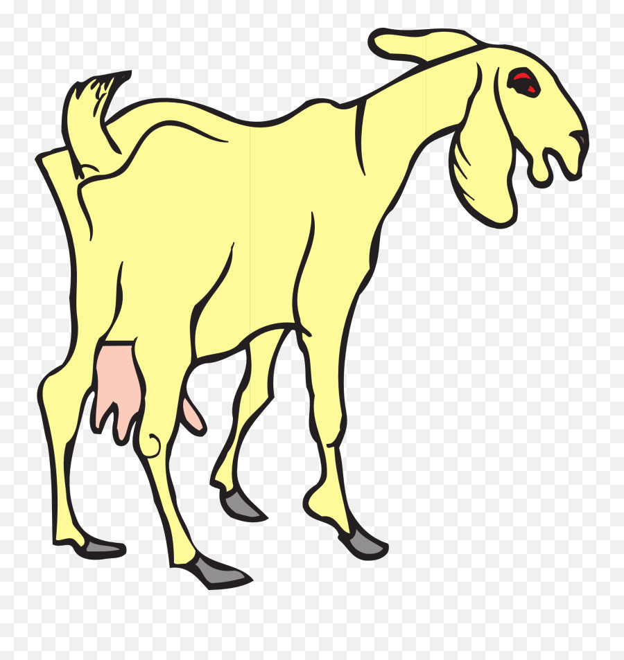 Goat Clipart Medium Goat Medium - Yellow Goat Emoji,Goat Clipart