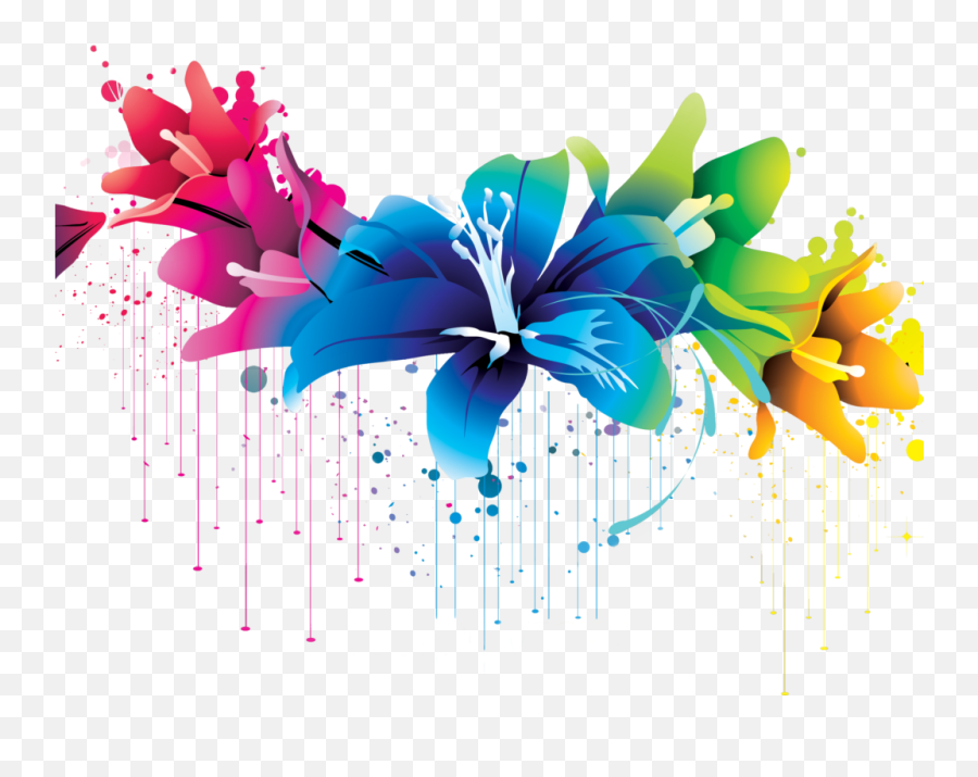 Flower Vector Art - Colorful Floral Design Png Transparent Colorful Flowers Png Emoji,Floral Design Png