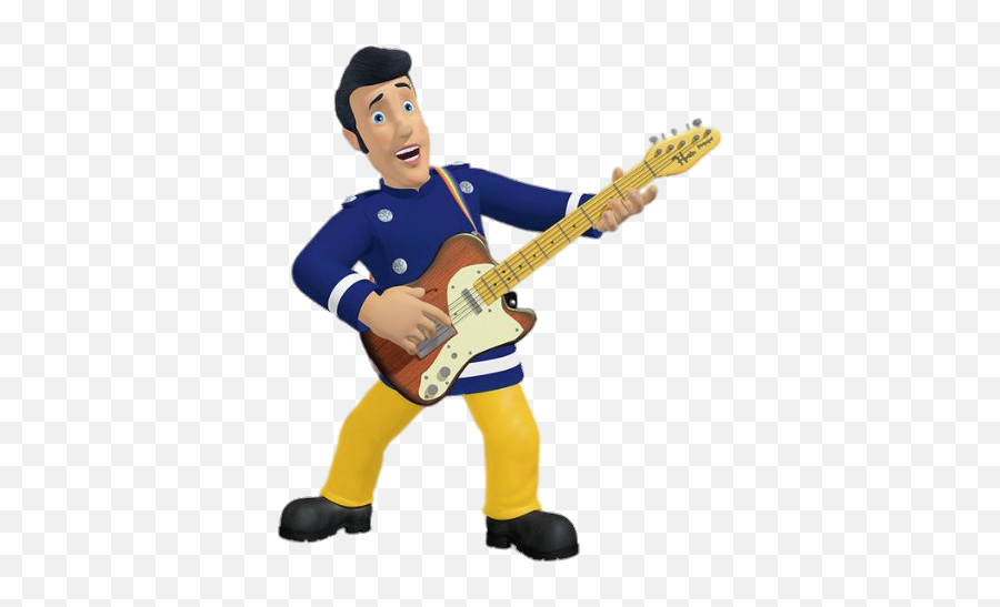 Check Out This Transparent Elvis Cridlington On His Guitar - Fireman Sam Elvis Png Emoji,Guitar Transparent Background