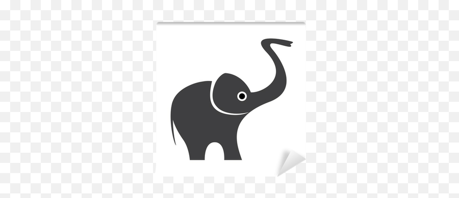 Vector Happy Logo Elephant Wall Mural U2022 Pixers - We Live To Change Indian Elephant Emoji,Elephant Logo