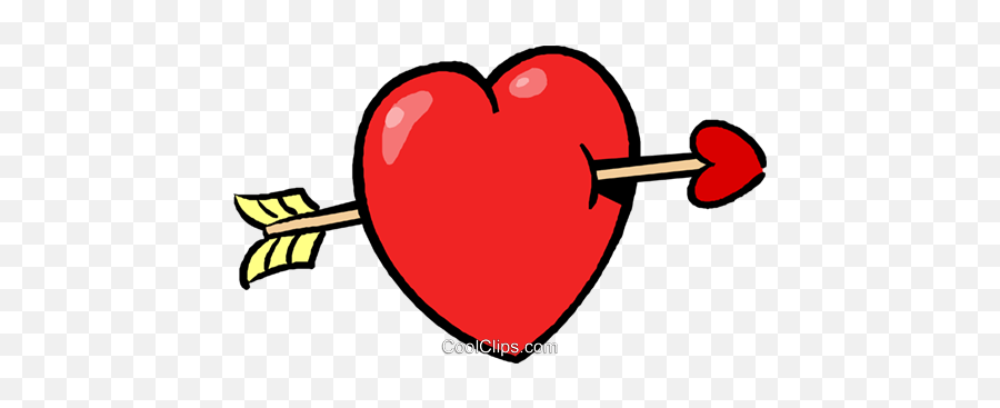 Valentines Day Heart And Arrow Royalty Free Vector Clip Art Emoji,Arrow Heart Clipart