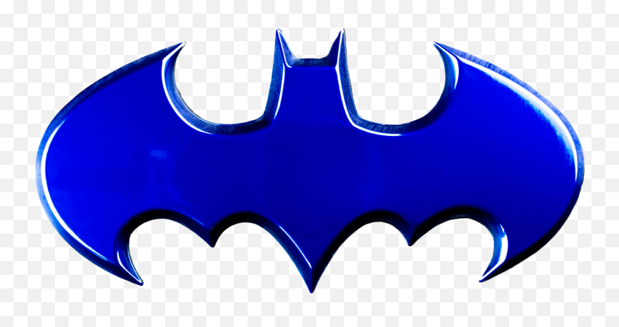 Batman Logo Blue Chrome Premium Fan Emblem By Fan Emblems - Batman Logo Blue Emoji,Batman Logo
