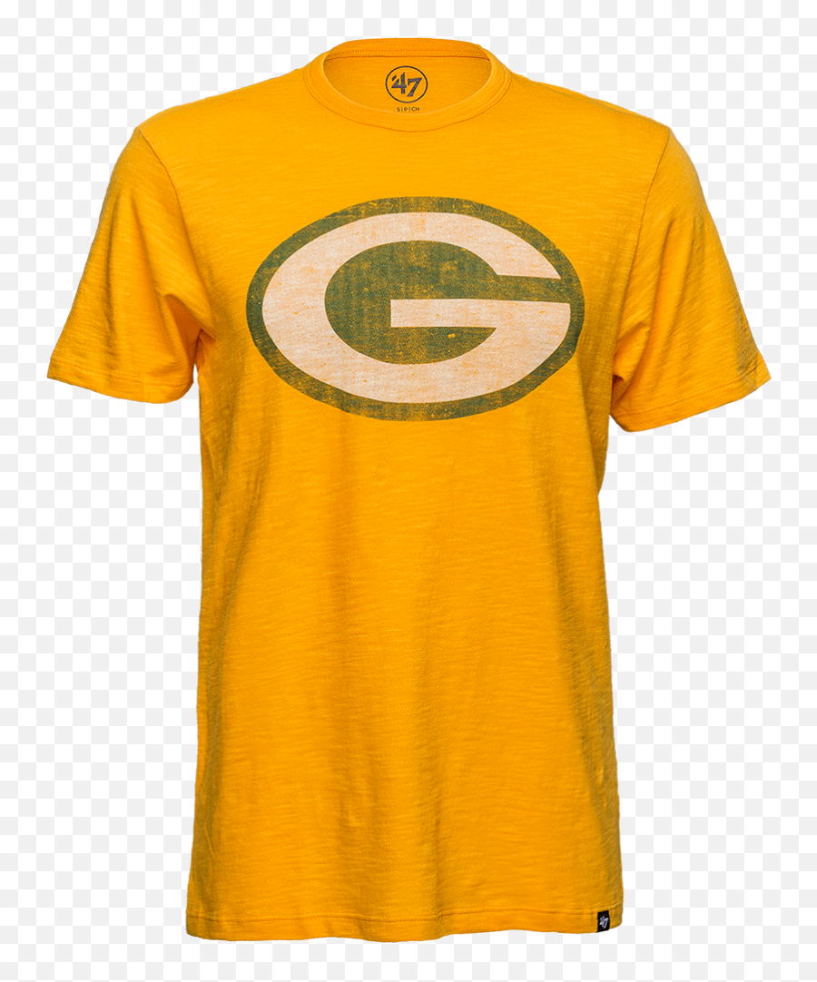 47 Brand Green Bay Packers Slub T - Shirt Gold University Emoji,Green Bay Packer Logo Picture