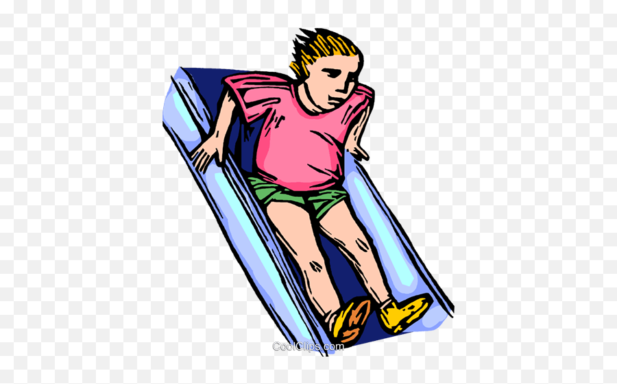 Child Sliding Down A Slide Royalty Free - People Sliding Cartoon Emoji,Slide Clipart