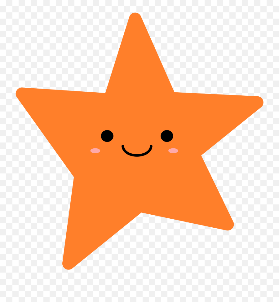 Orange Star Vector Clipart Image - Cartoon Cute Starfish Png Emoji,Star Clipart