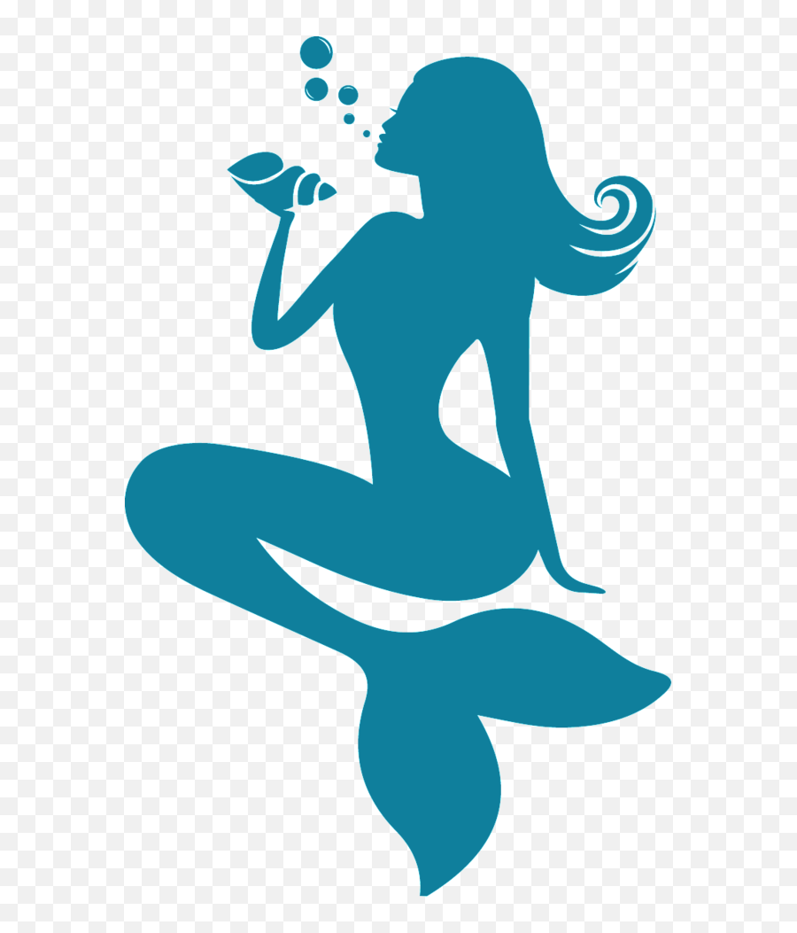 Mermaid Silhouette Transparent - Silhouette Mermaid Clipart Emoji,Free Mermaid Clipart