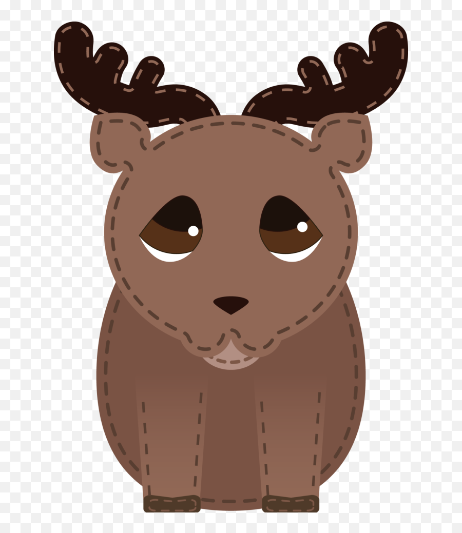 Transparent Background Deer With Stitches - Reindeer Clipart Emoji,Clipart Backround