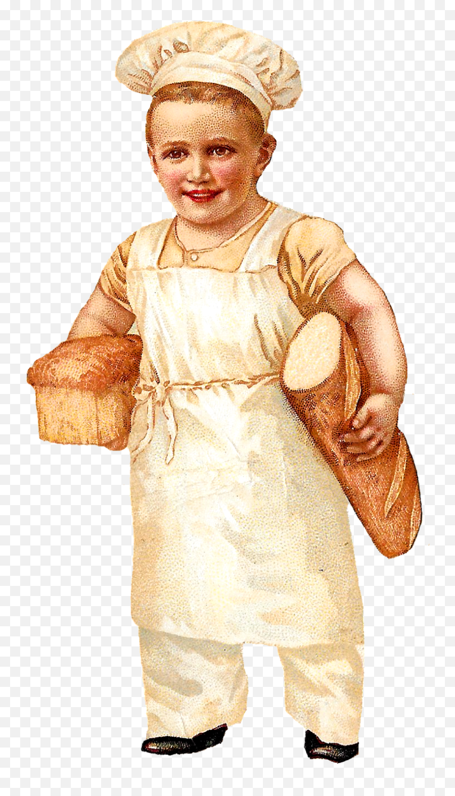 Baking Clipart Png - Bread Baker Baking Boy Image Vintage Baker Vintage Emoji,Baking Clipart