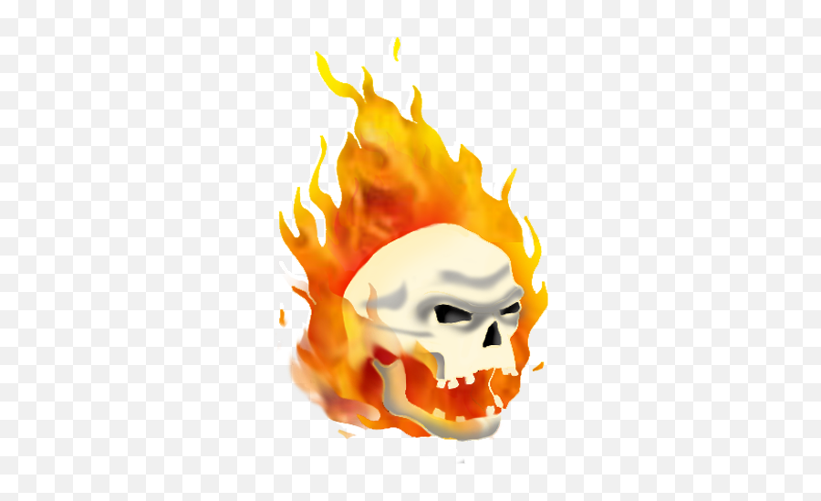 Cool Skull Clip Art And Funny - Skull Fire Cartoon Png Emoji,Cartoon Skull Png