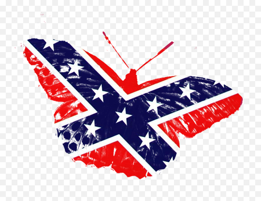 Rebel Flag Butterfly Clipart Free Image Download - Confederate Flag Clipart Png Emoji,Rebel Flag Png