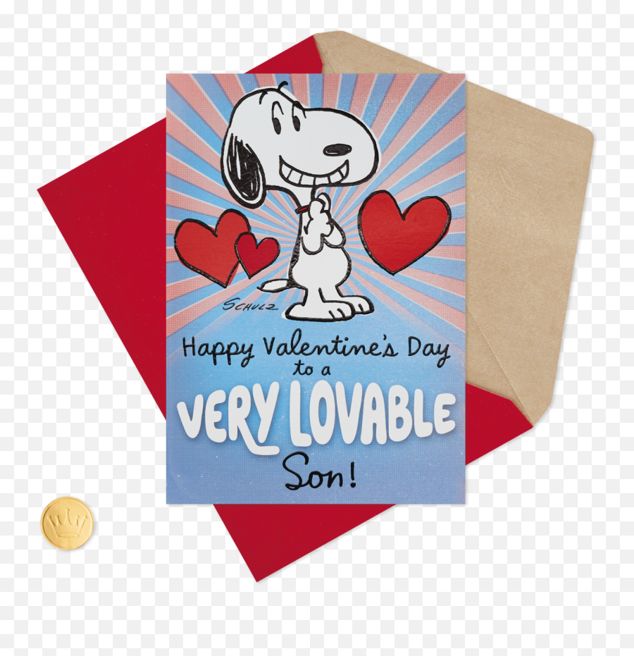 Peanuts Snoopy For A Lovable Son Pop Up Valentineu0027s Clipart - Snoopy Happy Valentines Day Daughter Emoji,Snoopy Thanksgiving Clipart